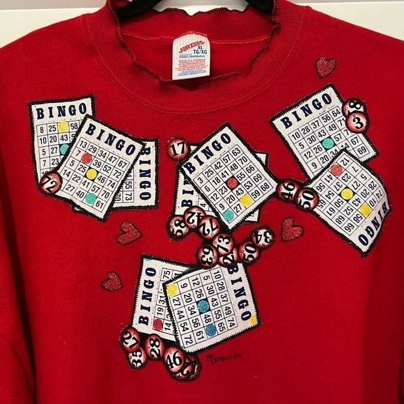 Vintage Jerzees Handcrafted BINGO night Sweatshirt / XLarge - Picture 5 of 10
